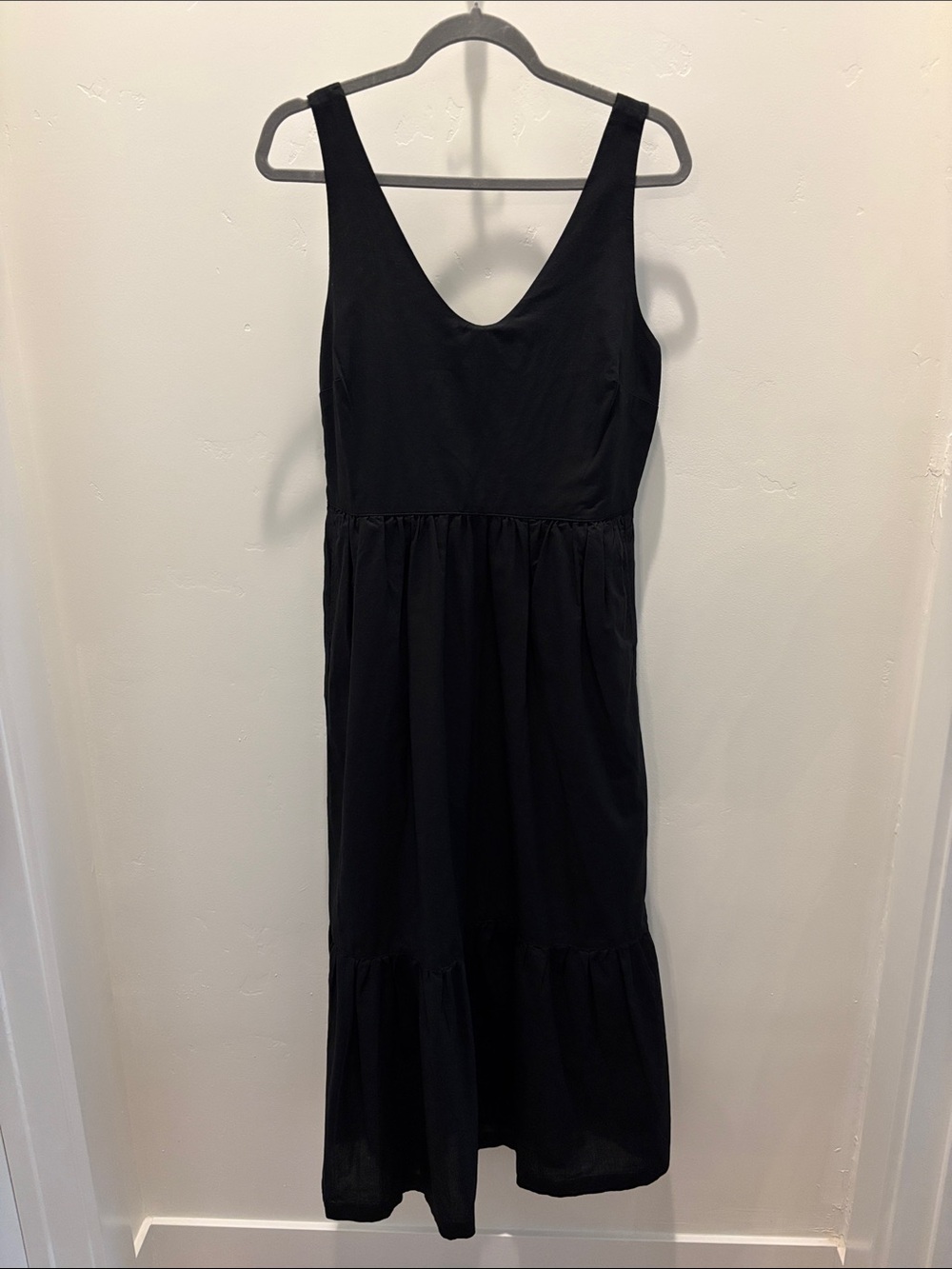 NWOT Pact Black Linen Sleeveless Maxi Dress